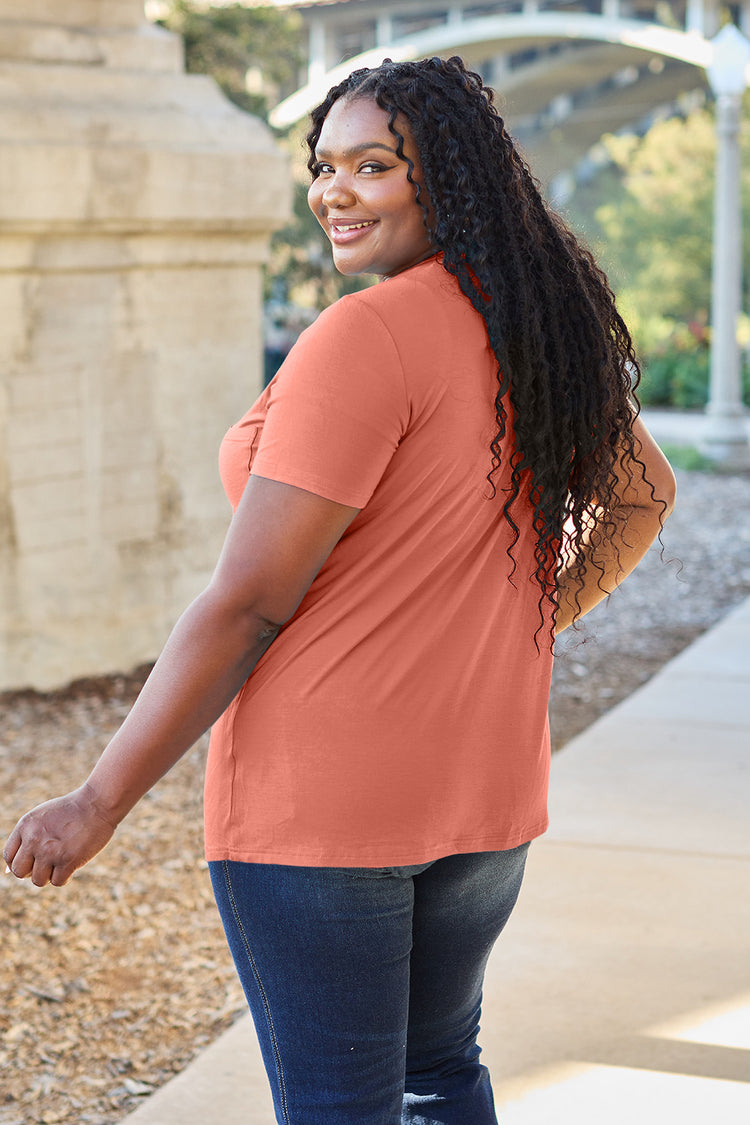 Basic Bae Bamboo Full Size V-Neck Short Sleeve T-Shirt - MyEmpired