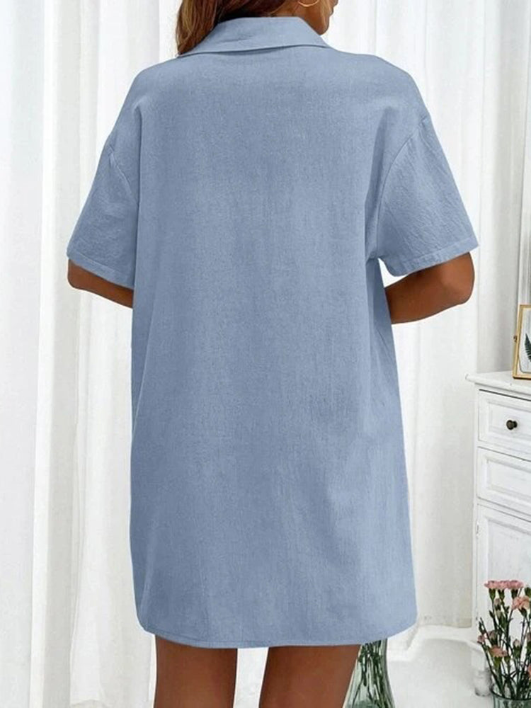 Button Up Shirt and Drawstring Shorts Set - MyEmpired