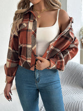 Plaid Button Up Long Sleeve Jacket - MyEmpired