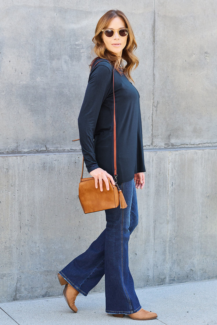 Basic Bae Full Size Round Neck Long Sleeve Top - MyEmpired