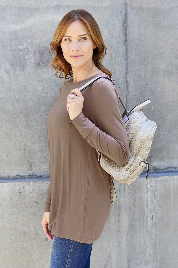 Basic Bae Full Size Round Neck Long Sleeve Top - MyEmpired