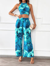 Devine Printed Halter Neck Top and Pants Set - MyEmpired