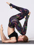 Printed Wide Waistband Active Leggings with Stirrups - MyEmpired