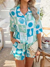 Devine Printed Button Down Shirt and Shorts Set - MyEmpired