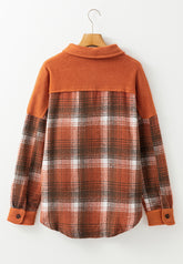 Plaid Button Up Long Sleeve Jacket - MyEmpired