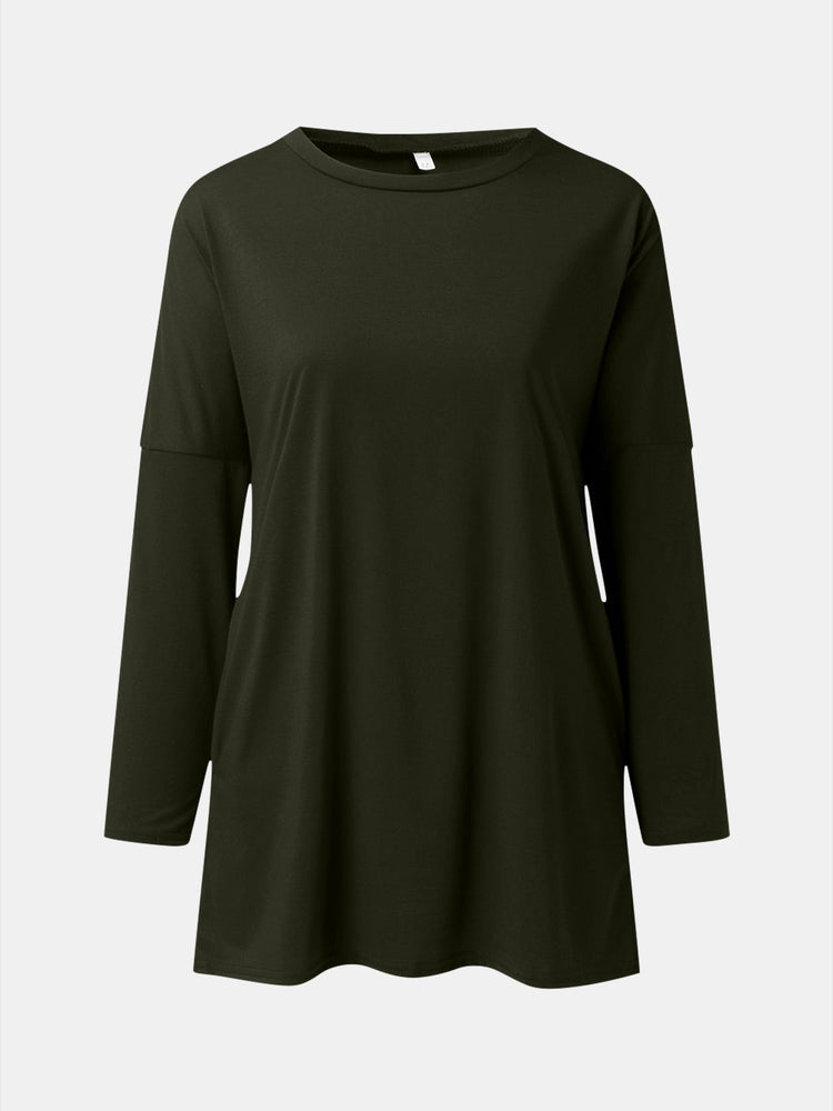 Full Size Round Neck Long Sleeve T-Shirt - MyEmpired