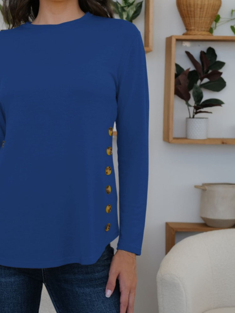 FAM-FAM Round Neck Long Sleeve T-Shirt - MyEmpired