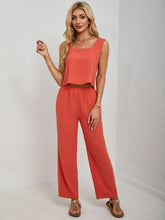 Square Neck Tank and Wide Leg Pants Set - MyEmpired