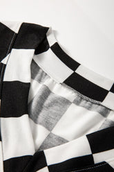 Checkerboard V Neck Loose Tee and Shorts Set - MyEmpired