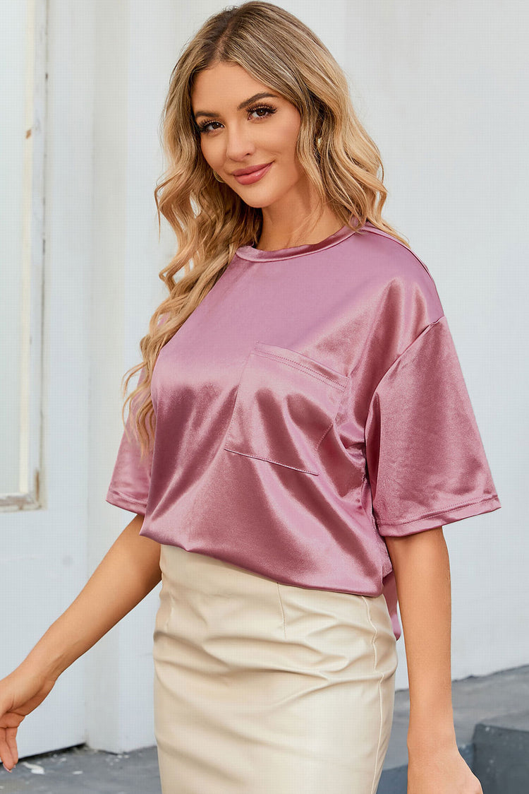 Round Neck Dropped Shoulder Top - MyEmpired