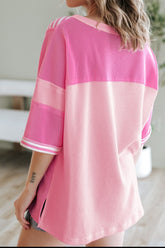 Stripe Color Block Half Sleeve T Shirt - MyEmpired