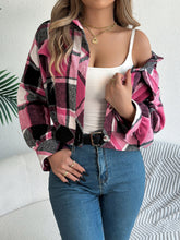 Plaid Button Up Long Sleeve Jacket - MyEmpired