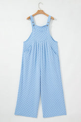 Checkered Pocketed Wide Leg Overalls - MyEmpired