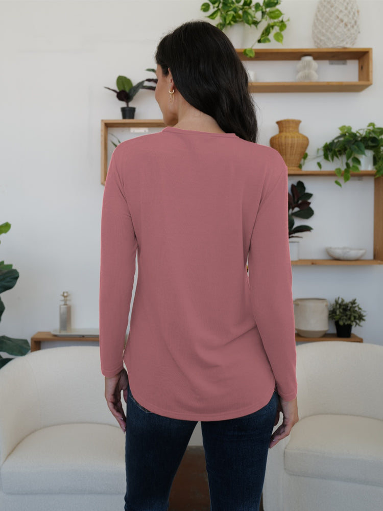 FAM-FAM Round Neck Long Sleeve T-Shirt - MyEmpired