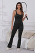 Scoop Neck Wide Strap Active Jumpsuit - MyEmpired