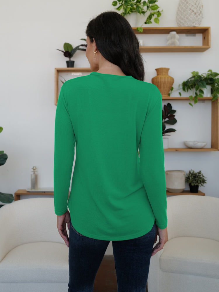 FAM-FAM Round Neck Long Sleeve T-Shirt - MyEmpired