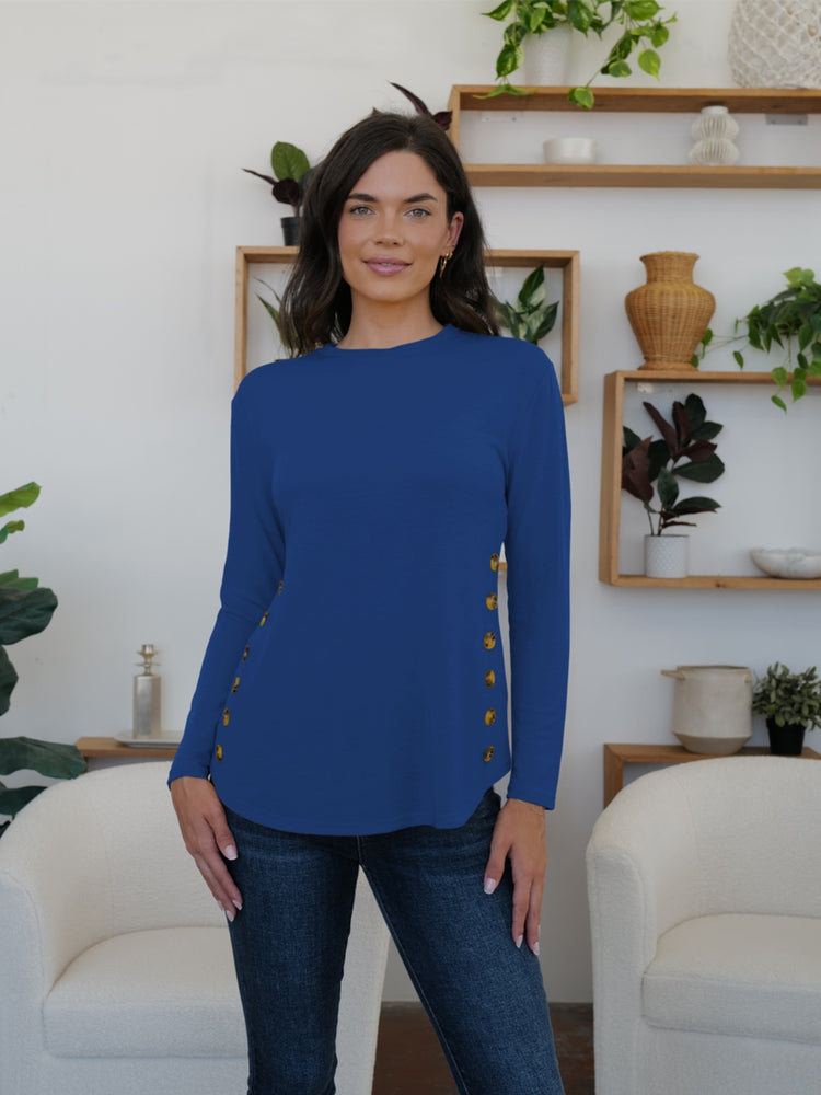FAM-FAM Round Neck Long Sleeve T-Shirt - MyEmpired