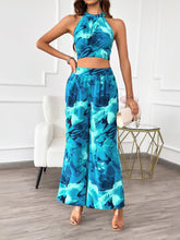 Devine Printed Halter Neck Top and Pants Set - MyEmpired