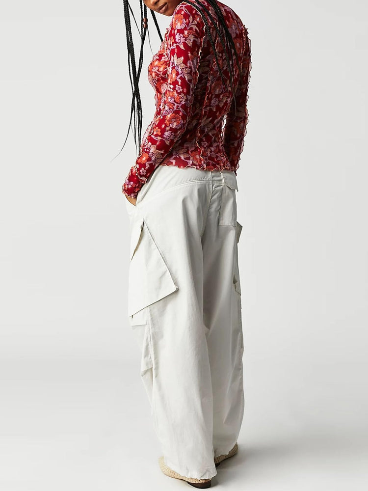 Floral Mock Neck Long Sleeve Top - MyEmpired