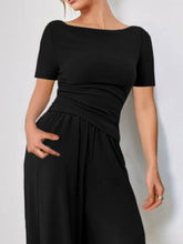 Round Neck Short Sleeve T-Shirt and Pants Set - MyEmpired