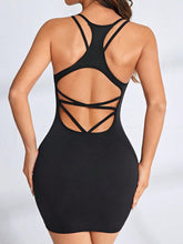 Crisscross Scoop Neck Active Dress - MyEmpired