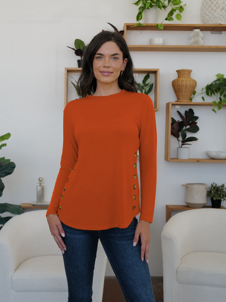 FAM-FAM Round Neck Long Sleeve T-Shirt - MyEmpired