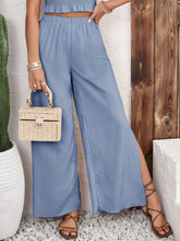 Smocked Surplice Cami and Wide Leg Pants Set - MyEmpired