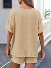 Round Neck T-Shirt and Drawstring Shorts Set - MyEmpired