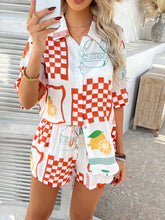 Devine Printed Collared Neck Half Sleeve Top and Shorts Set - MyEmpired