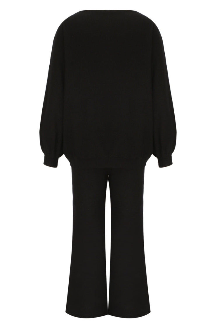 Round Neck Long Sleeve Top and Pants Set - MyEmpired