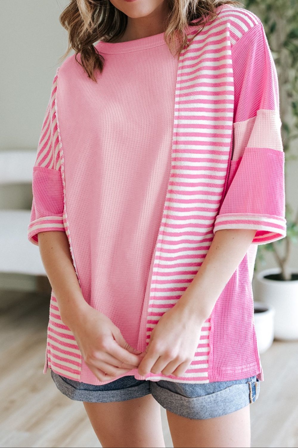 Stripe Color Block Half Sleeve T Shirt - MyEmpired