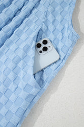 Checkered Pocketed Wide Leg Overalls - MyEmpired