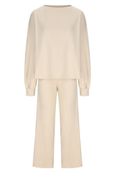 Round Neck Long Sleeve Top and Pants Set - MyEmpired