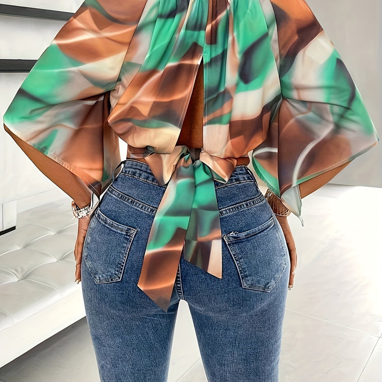 Abstract Print Off-shoulder Blouse - MyEmpired