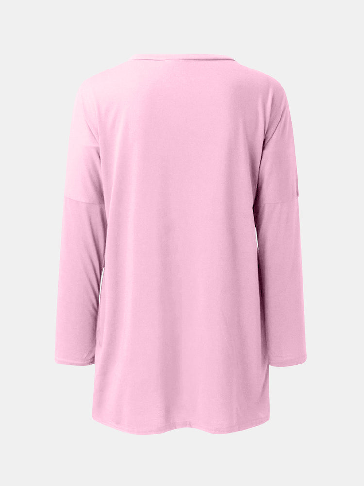 Full Size Round Neck Long Sleeve T-Shirt - MyEmpired