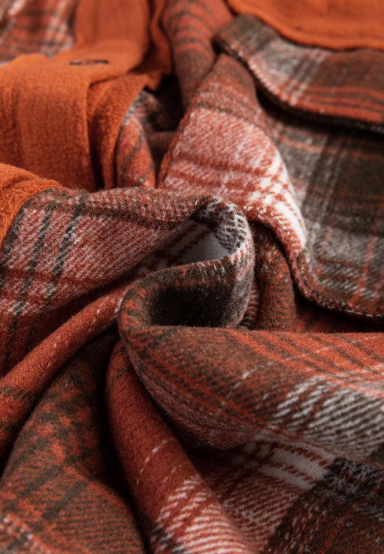 Plaid Button Up Long Sleeve Jacket - MyEmpired