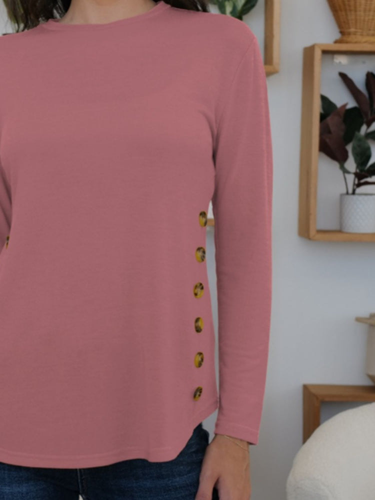 FAM-FAM Round Neck Long Sleeve T-Shirt - MyEmpired