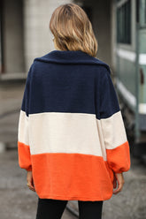 Color Block Quarter Zip Sweatshirt - MyEmpired