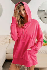 BiBi Half Snap Thumbhole Long Sleeve Hoodie - MyEmpired