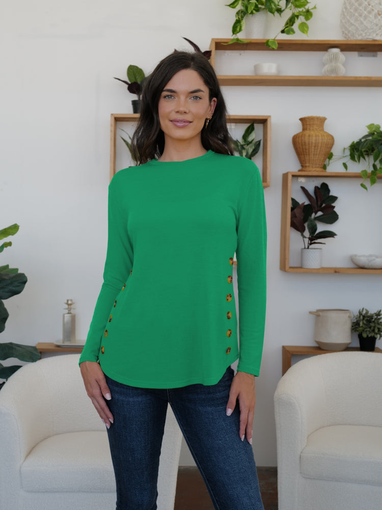 FAM-FAM Round Neck Long Sleeve T-Shirt - MyEmpired
