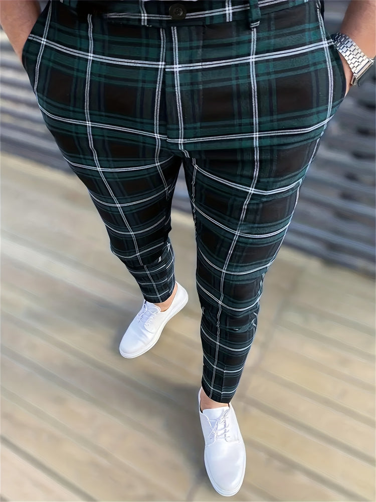 Elegant Plaid Slacks, Men&