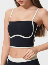 Millennia Contrast Trim Square Neck Active Cami with Detachable Chest Pads - MyEmpired