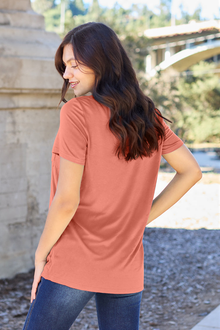 Basic Bae Bamboo Full Size V-Neck Short Sleeve T-Shirt - MyEmpired