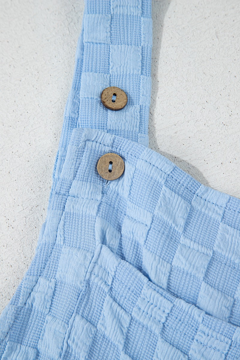 Checkered Pocketed Wide Leg Overalls - MyEmpired