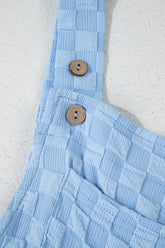 Checkered Pocketed Wide Leg Overalls - MyEmpired