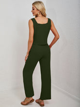 Square Neck Tank and Wide Leg Pants Set - MyEmpired