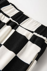 Checkerboard V Neck Loose Tee and Shorts Set - MyEmpired