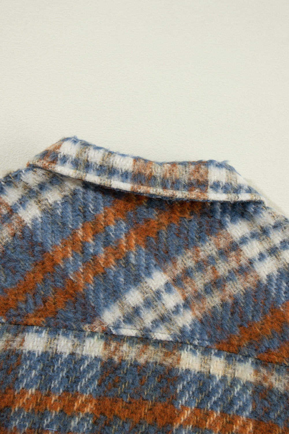 Plaid Collared Neck Jacket with Chest Pockets - MyEmpired