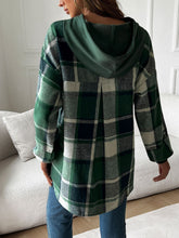 Devine Drawstring Plaid Long Sleeve Hoodie - MyEmpired