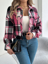 Plaid Button Up Long Sleeve Jacket - MyEmpired